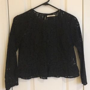 Black cropped lace top Zio size small
